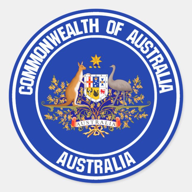 Sticker Rond Emblème rond australien (Devant)