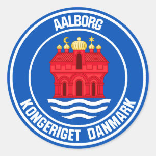 Sticker Rond Emblème rond d'Aalborg