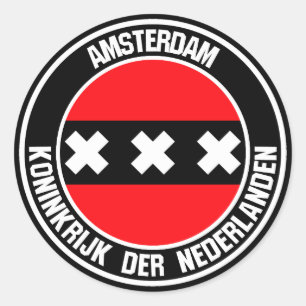 Sticker Rond Emblème rond d'Amsterdam