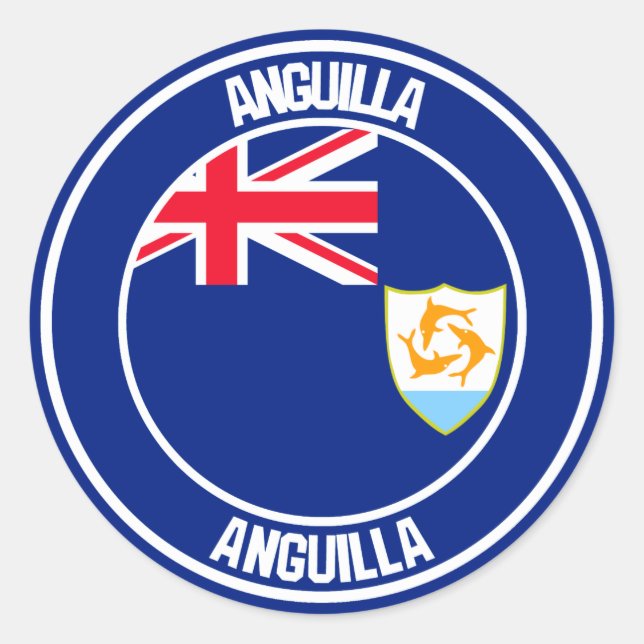 Sticker Rond Emblème rond d'Anguilla (Devant)