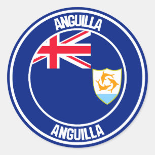Sticker Rond Emblème rond d'Anguilla
