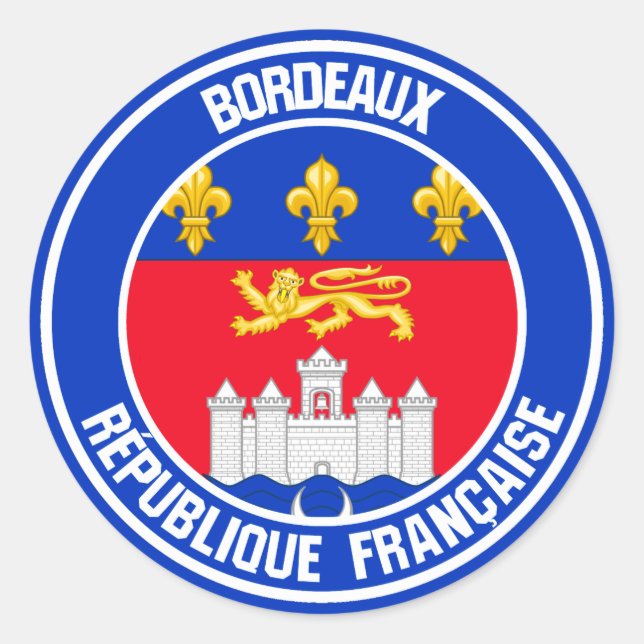Sticker Rond Emblème rond de Bordeaux (Devant)