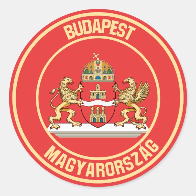 Sticker Rond Emblème rond de Budapest (Devant)