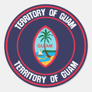 Sticker Rond Emblème rond de Guam