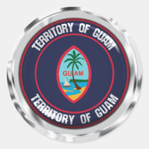 Sticker Rond Emblème rond de Guam