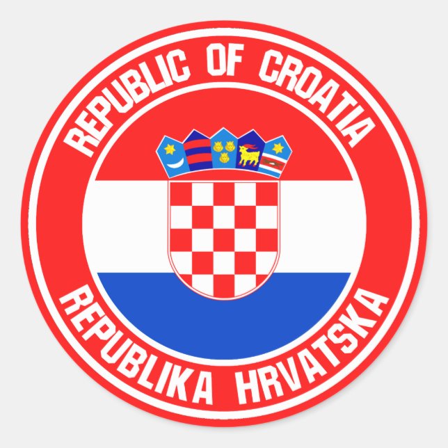 Sticker Rond Emblème rond de la Croatie (Devant)