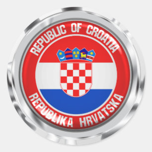 Sticker Rond Emblème rond de la Croatie