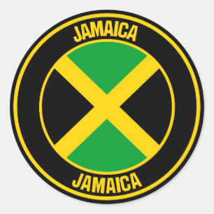 Sticker Rond Emblème rond de la Jamaïque