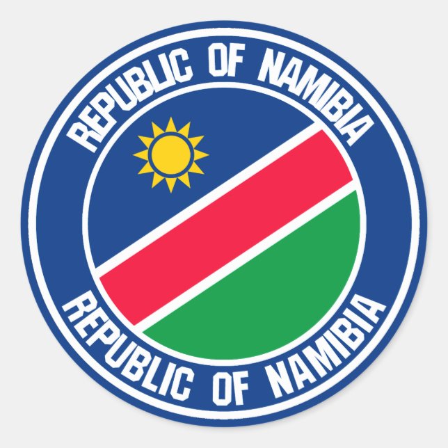 Sticker Rond Emblème rond de la Namibie (Devant)
