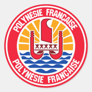 Sticker Rond Emblème rond de la Polynésie française