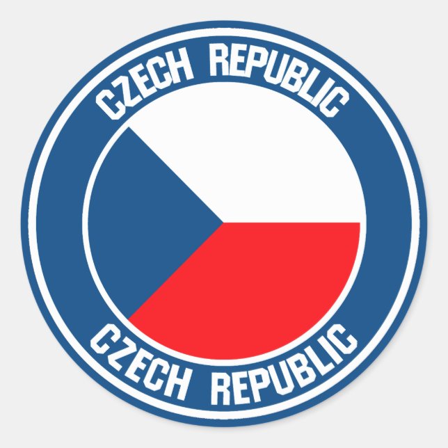 Sticker Rond Emblème rond de la République tchèque (Devant)