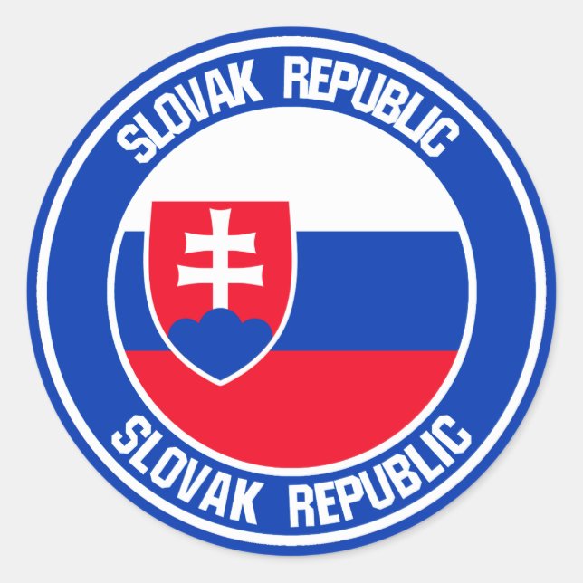 Sticker Rond Emblème rond de la Slovaquie (Devant)