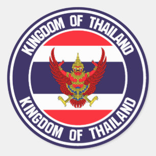Sticker Rond Emblème rond de la Thaïlande
