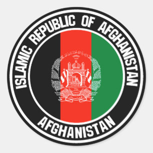 Sticker Rond Emblème rond de l'Afghanistan