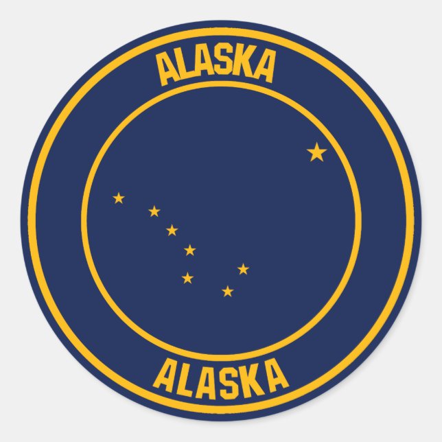 Sticker Rond Emblème rond de l'Alaska (Devant)
