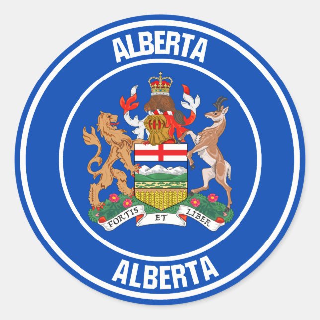 Sticker Rond Emblème rond de l'Alberta (Devant)