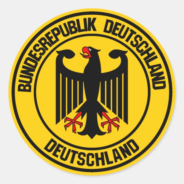 Sticker Rond Emblème rond de l'Allemagne (Devant)