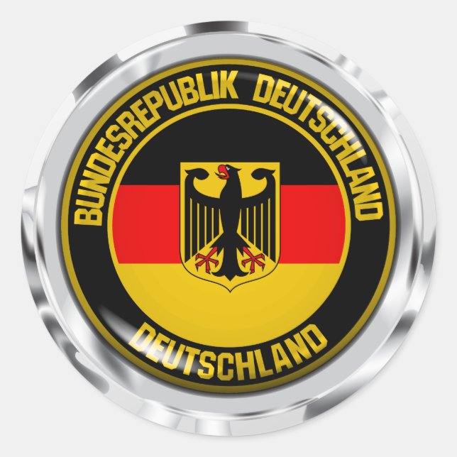 Sticker Rond Emblème rond de l'Allemagne (Devant)
