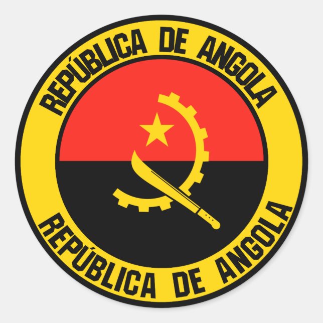 Sticker Rond Emblème rond de l'Angola (Devant)