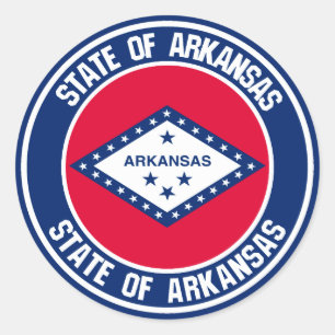 Sticker Rond Emblème rond de l'Arkansas
