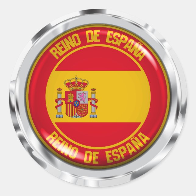 Sticker Rond Emblème rond de l'Espagne (Devant)