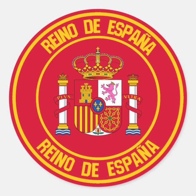 Sticker Rond Emblème rond de l'Espagne (Devant)