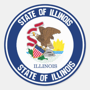 Sticker Rond Emblème rond de l'Illinois
