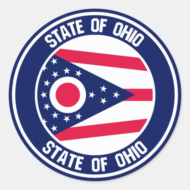 Sticker Rond Emblème rond de l'Ohio (Devant)
