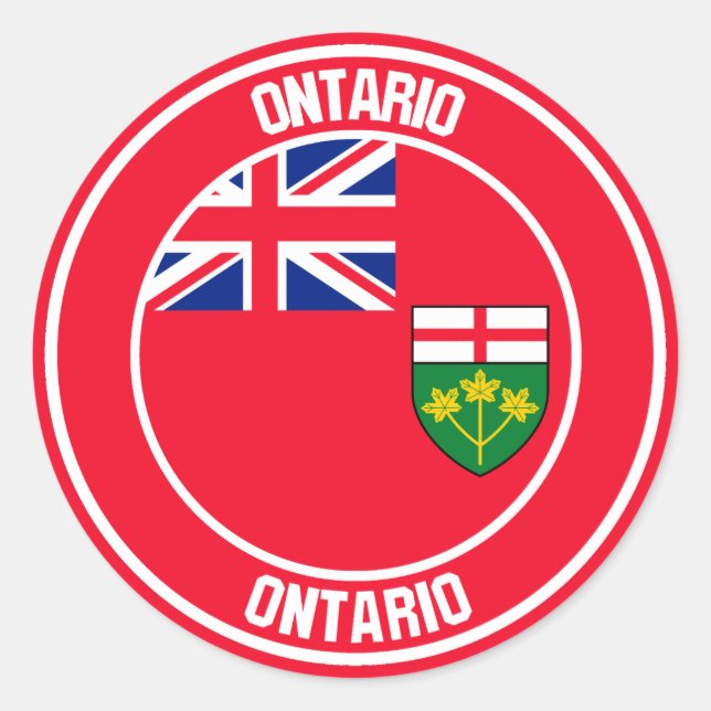 Sticker Rond Emblème rond de l'Ontario (Devant)