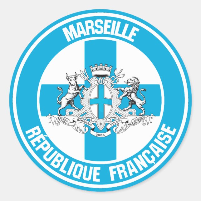 Sticker Rond Emblème rond de Marseille (Devant)