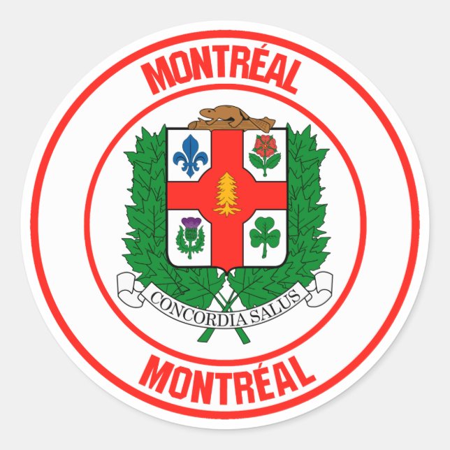 Sticker Rond Emblème rond de Montréal (Devant)