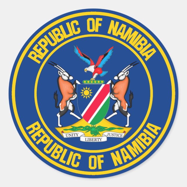 Sticker Rond Emblème rond de Namibie (Devant)