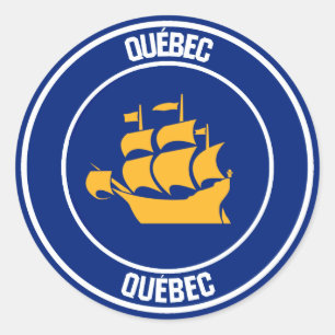 Sticker Rond Emblème rond de Québec