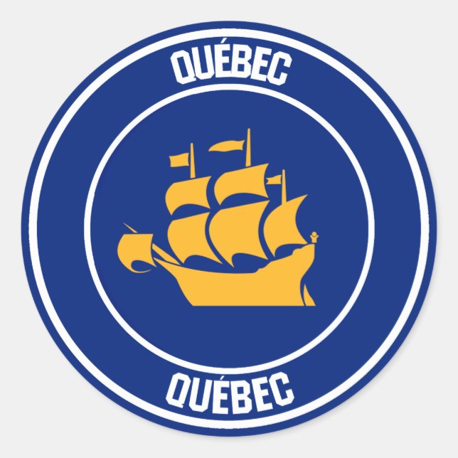 Sticker Rond Emblème rond de Québec (Devant)