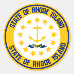 Sticker Rond Emblème rond de Rhode Island