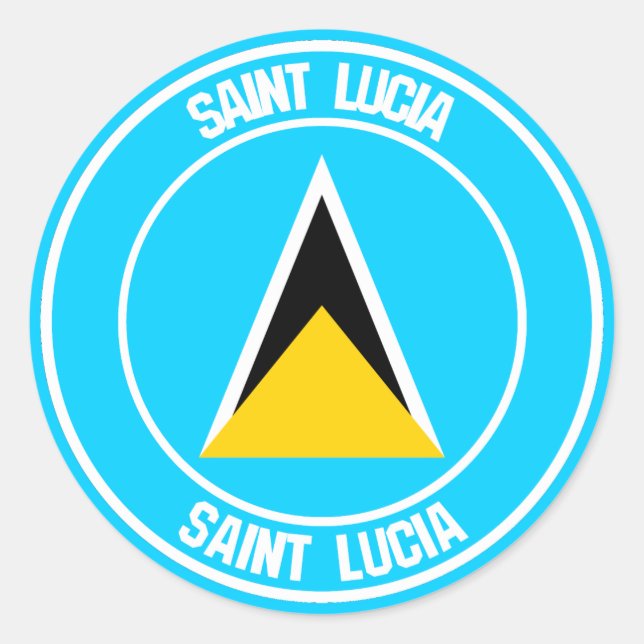 Sticker Rond Emblème rond de Sainte-Lucie (Devant)