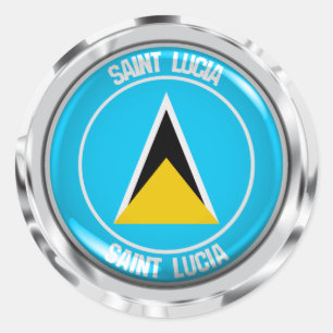 Sticker Rond Emblème rond de Sainte-Lucie