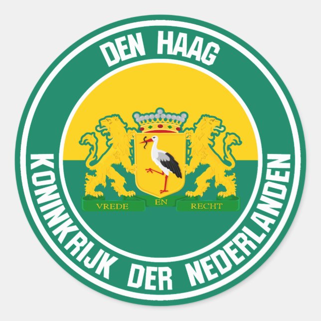 Sticker Rond Emblème rond Den Haag (Devant)