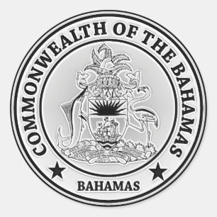 Sticker Rond Emblème rond des Bahamas
