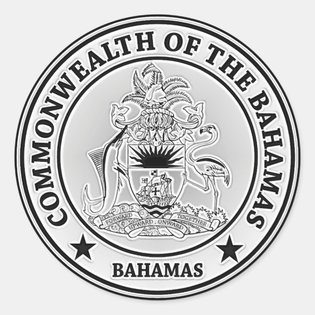Sticker Rond Emblème rond des Bahamas (Devant)