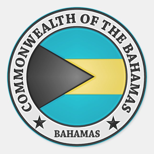 Sticker Rond Emblème rond des Bahamas (Devant)