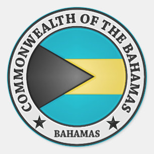 Sticker Rond Emblème rond des Bahamas