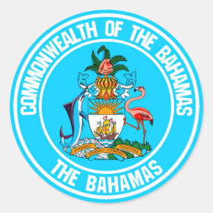 Sticker Rond Emblème rond des Bahamas