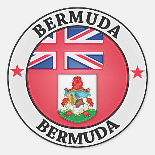 Sticker Rond Emblème rond des Bermudes (Devant)