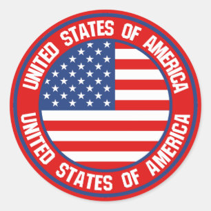 Sticker Rond Emblème rond des États-Unis