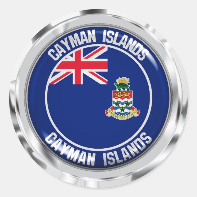 Sticker Rond Emblème rond des îles Caïmans (Devant)
