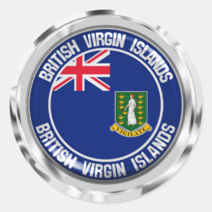 Sticker Rond Emblème rond des Îles Vierges britanniques