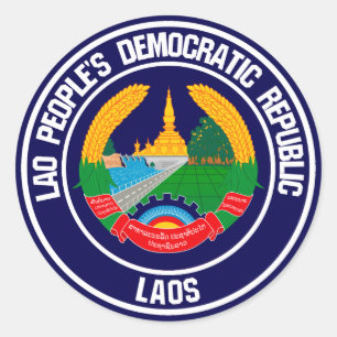 Sticker Rond Emblème rond des Laotiens