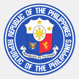 Sticker Rond Emblème rond des Philippines