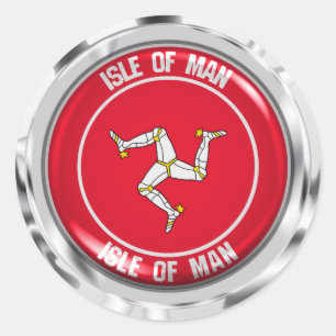 Sticker Rond Emblème rond d'île de Man